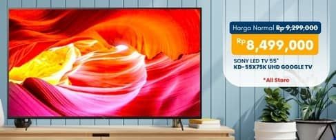 Promo Harga Sony X75K Ultra HD 4K High Dynamic Range (HDR) Smart TV (Google TV)  - Carrefour