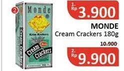 Promo Harga MONDE Cream Crackers 180 gr - Alfamidi