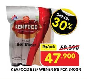 Promo Harga Kemfood Beef Wiener 340 gr - Superindo