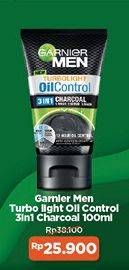 Promo Harga GARNIER MEN Turbo Light Oil Control Facial Foam 3in1 Charcoal 100 ml - Alfamidi