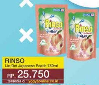 Promo Harga Rinso Liquid Detergent + Molto Japanese Peach 750 ml - Yogya