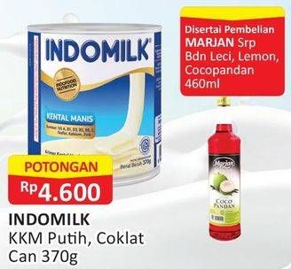 Promo Harga INDOMILK Susu Kental Manis Putih, Cokelat 370 gr - Alfamart