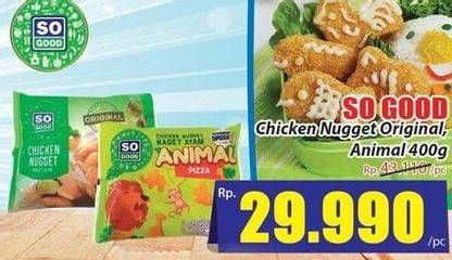 Promo Harga SO GOOD Chicken Nugget Original, Animal 400 gr - Hari Hari