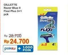 Promo Harga GILLETTE Blue II Flexi 4 pcs - Indomaret