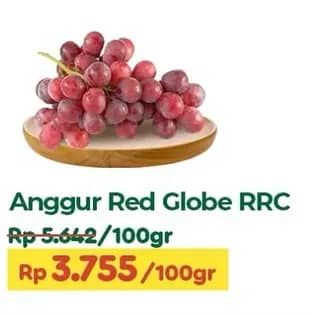 Promo Harga Anggur Red Globe RRC per 100 gr - TIP TOP