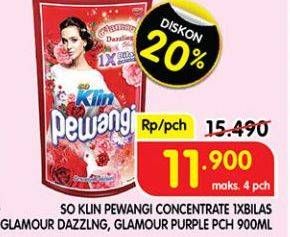 Promo Harga So Klin Pewangi Sekali Bilas Glamour Dazzling, Glamour Purple 900 ml - Superindo