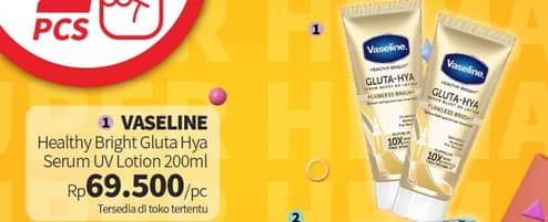 Promo Harga Vaseline Healthy Bright Gluta-Hya Lotion Flawless Bright 200 ml - Guardian