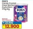 Promo Harga Foxs Crystal Candy Berries, Fruits, Fruity Mints 180 gr - Indomaret