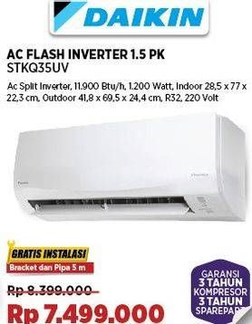 Promo Harga Daikin STKQ35UV AC Flash Inverter 1.5PK  - COURTS
