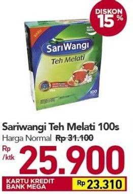 Promo Harga Sariwangi Teh Melati 100 pcs - Carrefour