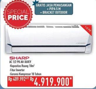 Promo Harga SHARP AH-X6VEY - AC 1/2PK  - Hypermart