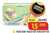 Promo Harga PASEO Baby Pure Soft 130 sheet - Superindo