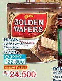 Promo Harga NISSIN Golden Wafers Chocolate 300 gr - Indomaret