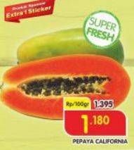 Promo Harga Pepaya California per 100 gr - Superindo