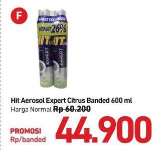 Promo Harga HIT Aerosol Expert Citrus per 2 kaleng 600 ml - Carrefour