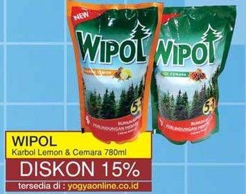 Promo Harga WIPOL Karbol Wangi Lemon, Cemara 780 ml - Yogya