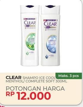 Promo Harga Clear Shampoo Ice Cool Menthol, Complete Soft Care 300 ml - Yogya