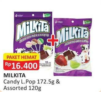 Promo Harga Milkita Candy L.Pop + Assorted  - Alfamart