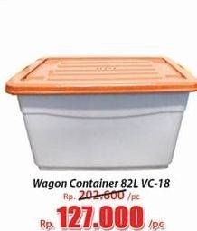 Promo Harga LION STAR Wagon Container VC-18 (82ltr) 82000 ml - Hari Hari