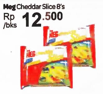 Promo Harga MEG Cheddar Slice 8 pcs - Carrefour
