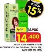 Promo Harga FRESH CARE Minyak Angin Aromatherapy Green Tea, Lavender, Original 10 ml - Superindo