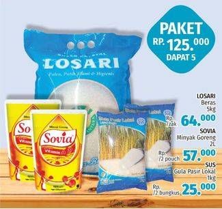 Promo Harga PAKET 125K ( 1 Beras + 2 Minyak Goreng + 2 Gula Pasir)  - LotteMart
