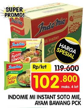 Promo Harga Indomie Mi Kuah Soto Mie, Ayam Bawang per 40 pcs 69 gr - Superindo