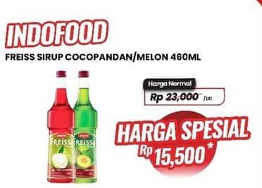 Promo Harga Freiss Syrup Melon, Cocopandan 500 ml - Carrefour