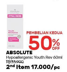 Promo Harga ABSOLUTE Hypoallergenic Youth Revitallize 60 ml - Guardian