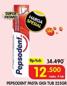 Promo Harga Pepsodent Pasta Gigi Pencegah Gigi Berlubang White 225 gr - Superindo