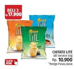 Promo Harga Chitato Lite Snack Potato Chips All Variants 68 gr - LotteMart