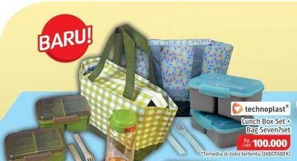 Promo Harga TECHNOPLAST Lunch Box Set + Bag  7 pcs - Lotte Grosir