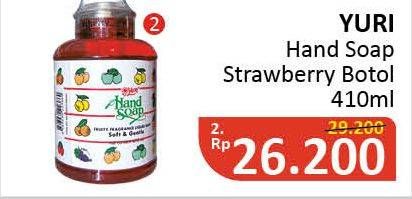 Promo Harga YURI Hand Soap Strawberry 410 ml - Alfamidi