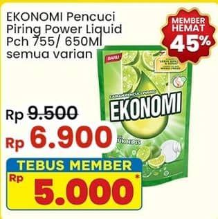 Promo Harga Ekonomi Pencuci Piring Power Liquid All Variants 650 ml - Indomaret