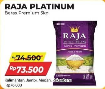 Promo Harga Raja Platinum Beras Slyp Super 5000 gr - Alfamart
