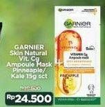 Promo Harga GARNIER Ampoule Mask Vitamin C + Pineapple, Niacinamide + Kale 1 sheet - Indomaret