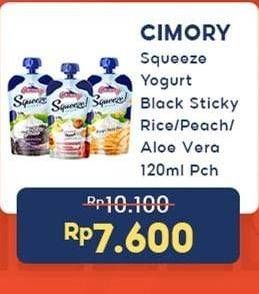 Promo Harga Cimory Squeeze Yogurt Aloe Vera, Black Sticky Rice, Peach 120 ml - Indomaret
