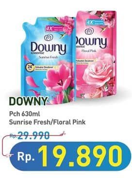 Promo Harga Downy Pewangi Pakaian Sunrise Fresh, Floral Pink 630 ml - Hypermart