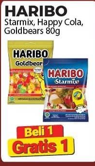 Promo Harga Haribo Candy Gummy Starmix, Happy Cola, Gold Bears 80 gr - Alfamart