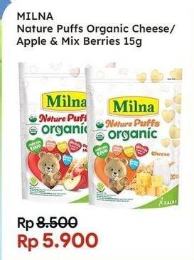 Promo Harga Milna Nature Puffs Organic Cheese, Apple Mix Berries 15 gr - Indomaret