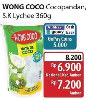 Promo Harga Wong Coco Nata De Coco Cocopandan, Lychee 360 gr - Alfamidi