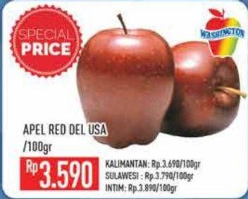 Promo Harga Apel Red Del USA per 100 gr - Hypermart