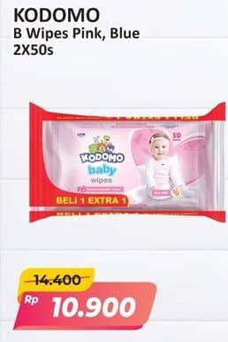 Promo Harga Kodomo Baby Wipes Classic Blue, Rice Milk Pink 50 pcs - Alfamart