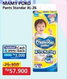 Promo Harga Mamy Poko Pants Xtra Kering XL26 26 pcs - Alfamart