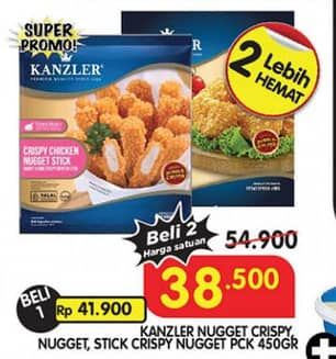 Promo Harga Kanzler Chicken Nugget Crispy, Stick Crispy 450 gr - Superindo