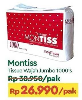 Promo Harga Montiss Facial Tissue 1000 sheet - TIP TOP