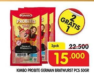 Promo Harga KIMBO Probites Original German Bratwurst per 3 pcs 60 gr - Superindo