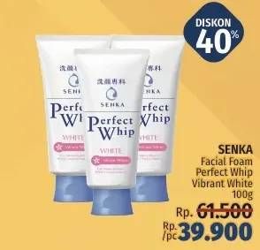 Promo Harga SENKA Perfect Whip Facial Foam Vibrant White 100 gr - LotteMart