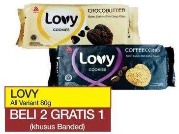 Promo Harga LOVY Biskuit Cookies All Variants 80 gr - Yogya