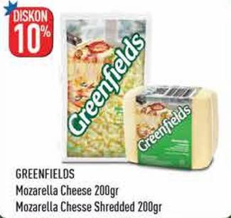 Promo Harga GREENFIELDS Cheese Mozzarella, Mozzarella Shredded 200 gr - Hypermart